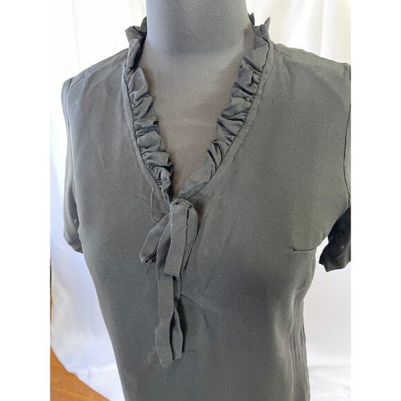 Vintage 1960s Black Mad Men Wiggle Dress with Ruffle Neck & Bow – ILGWU - Picture 12 of 15